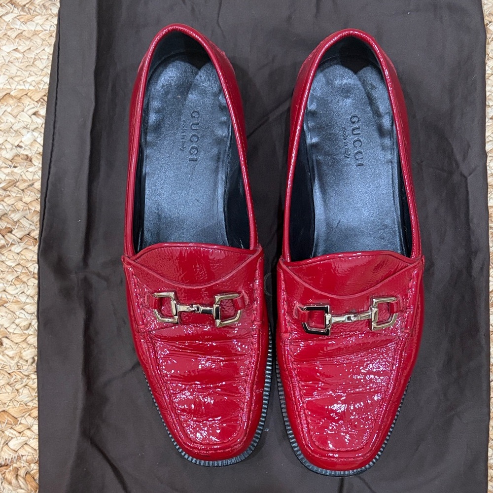 Gucci
Glossy Red Slip-On Loafers